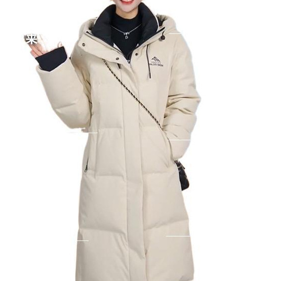 2026 Early Spring Hot-Selling Beige down Jacket, Mid-Length, Fashionable Couple's Warm 26 New Style 90% Duck down Coat