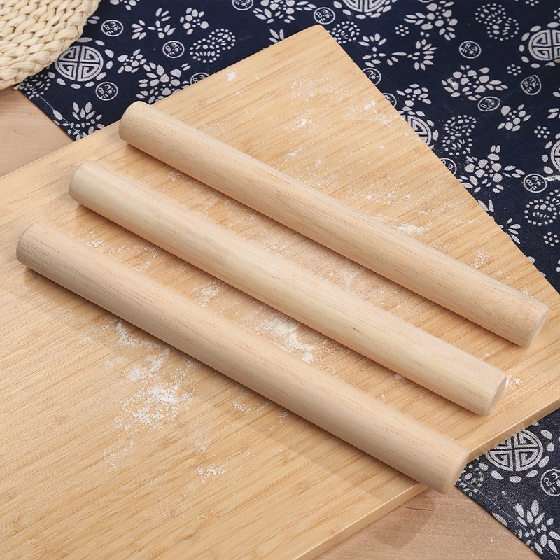 実木のめん棒ギョーザの皮の麺の家庭用の大きいサイズの麺の棒のゴムの木のめん棒の焙煎道具の卸売り|undefined