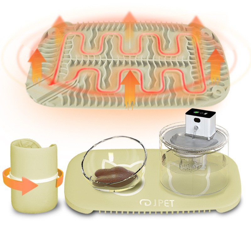 Nuevo producto gatos agua potable temperatura constante 30 grados silicona calentamiento de gatos alimento agua potable componente de temperatura constante inteligente control de temperatura