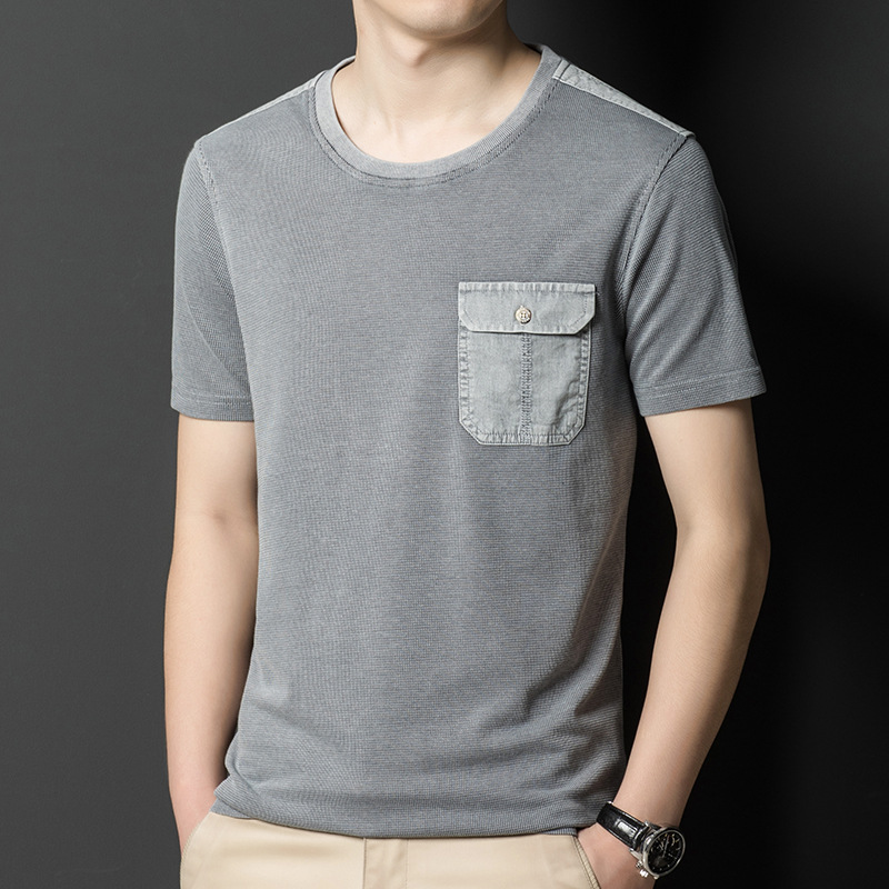 Summer solid color colored universal casual cotton short sleeve…