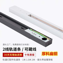 全铜轨道条1m1.5m2m3米导轨条led商业照明两线三线藏线款轨道条