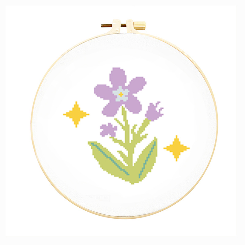 Bordado hecho a mano material de bricolaje paquete animal pequeño tamaño Cruz puntada colgante pintura flor principiante niños estudiante bolsa práctica