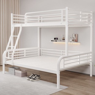 Wrought Iron Upper and Lower Bunk Bed for Mother and Child Double Bunk Bed Children's Student Dormitory High and Low Bed Adult Bed Household Iron Frame Bed