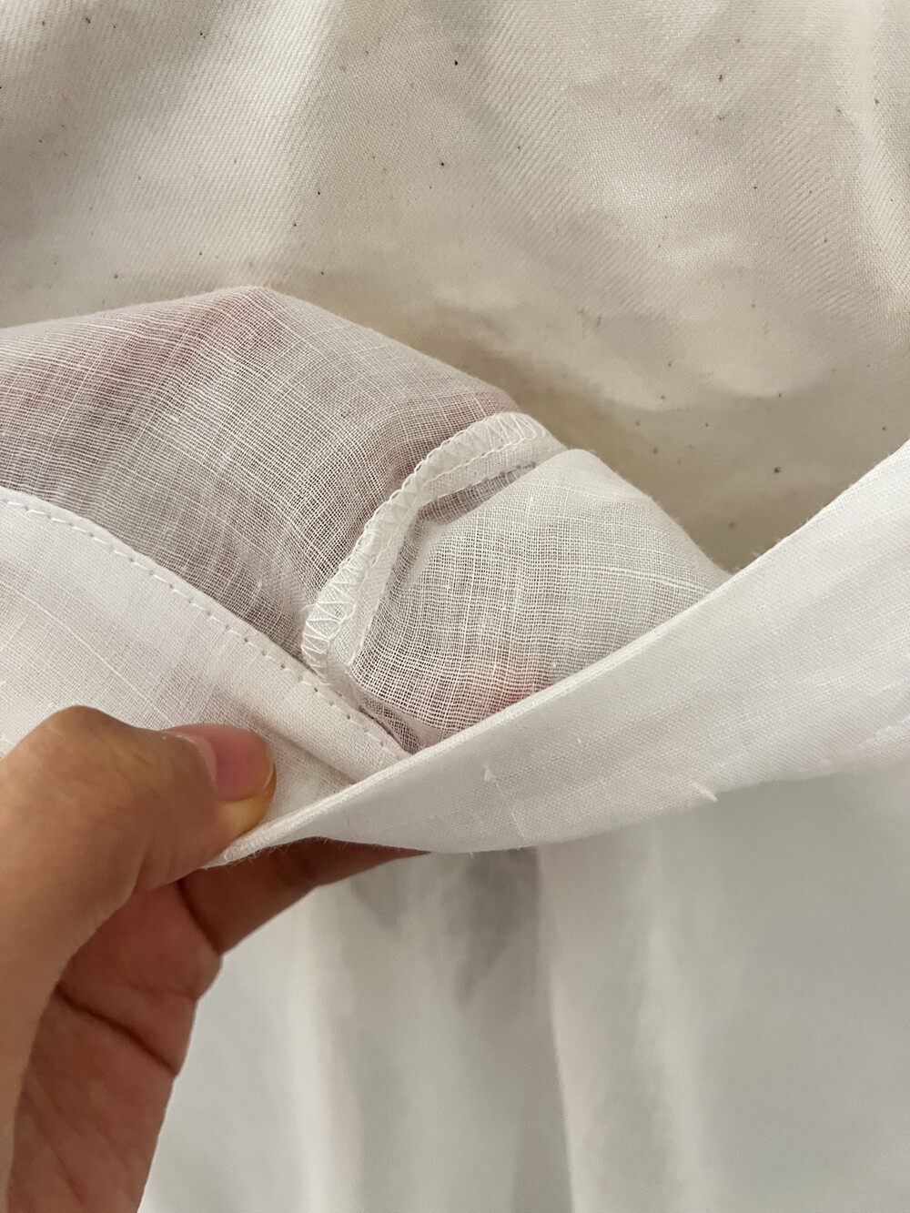 Áo sơ mi nữ dài tay cổ V chất liệu ramie thoáng mát, thiết kế nút thắt phía trước, form rộng — Xanh nước biển, màu hồng, màu cam chi tiết 8