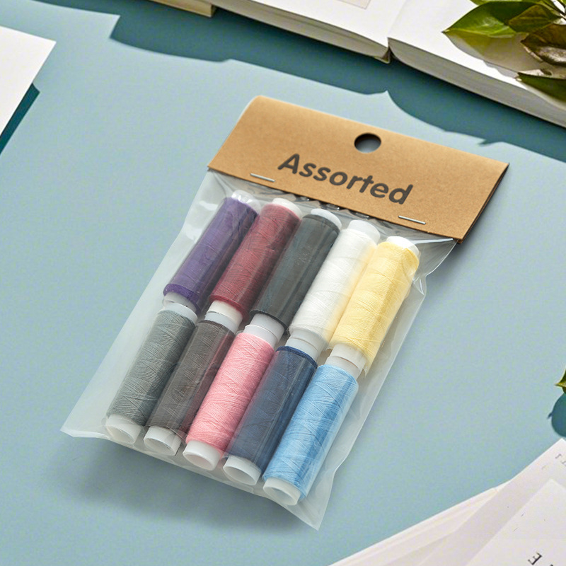 국경 간 재고 가정용 컬러 작은 롤 재봉틀 수동 DIY 재봉 바늘 세트 액세서리 폴리 에스테르 재봉틀 실