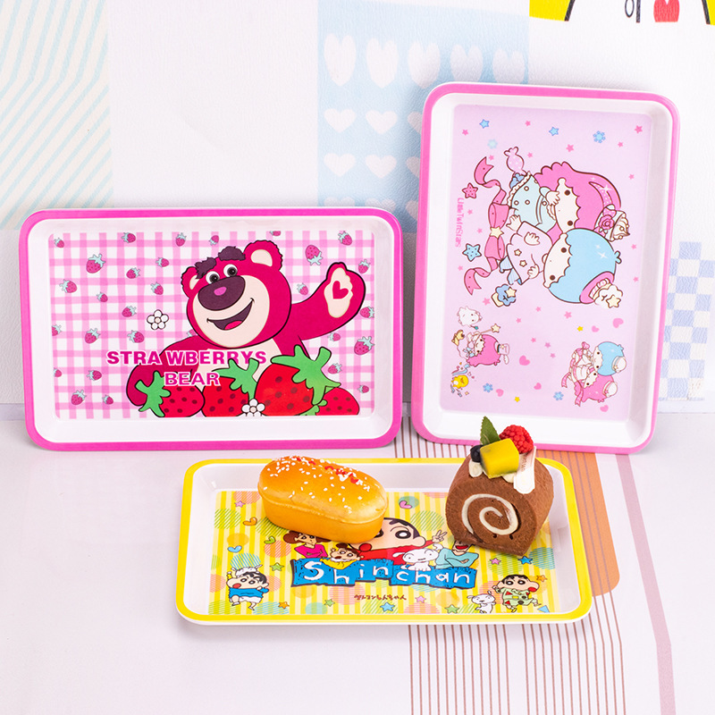 Promotional melamine tableware medium tray cute cartoon creative fruit tray tableware daily necessities wholesale tray Promotional melamine tableware medium tray cute cartoon creative fruit tray tableware daily necessities wholesale tray