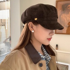 韓国に輸出します。秋の童話ins博主と同じ秋冬の金標のレトロな絨毛感を子供の帽子に報告します。