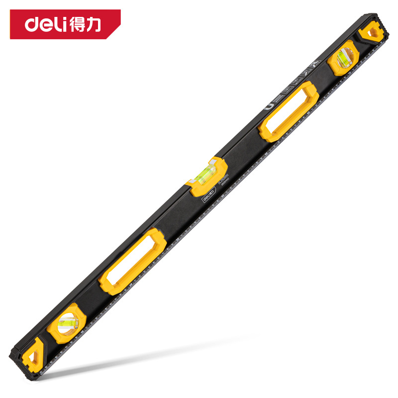 得力工具DL292800水平尺工字实心铝高精度强磁防摔平衡靠尺