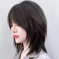 Ziqi ウィッグ 年齢軽減 シン・ジレイと同じスタイル ミディアムロングヘア ナチュラルレイヤード気質 顔を整える 鎖骨 ファッション クールタイプ