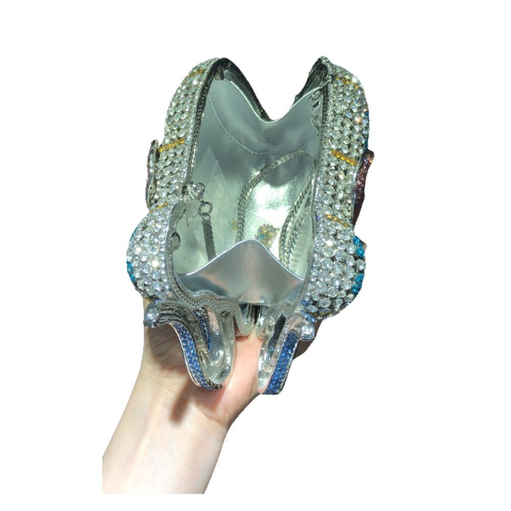 Bolsa de cena de metal europeo y americano, bolsa de cena de diamantes, bolsa de banquete, bolsa de mujer, verde dorado.