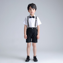 儿童西装春夏新款男童背带裤套装时尚韩版礼服演出比赛主持摄影服