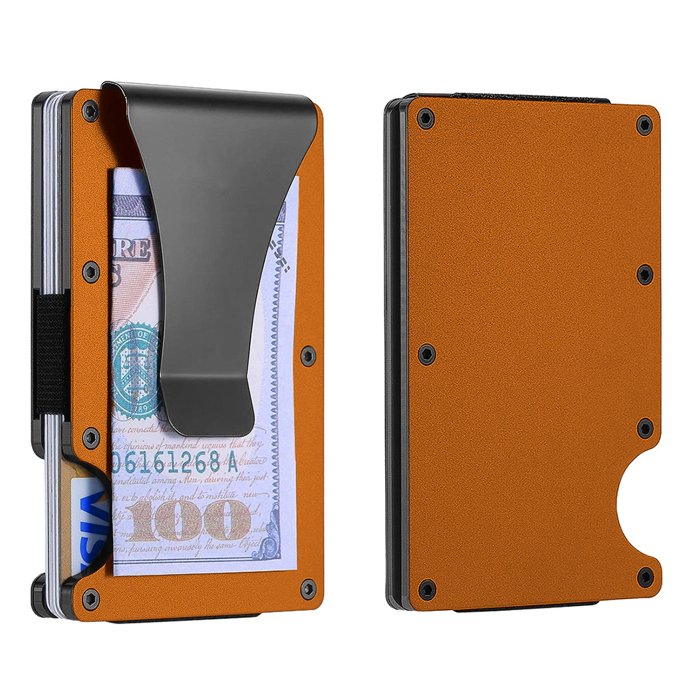 Suministro Directo de fábrica de aleación de aluminio caja de tarjeta de crédito de fibra de carbono RFID Bloqueo de gran capacidad cartera de crédito Titular