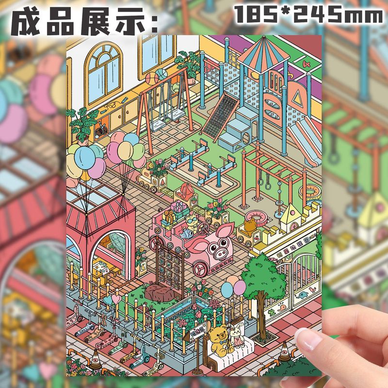 Xiaohongshu の同じスタイルの 119 3D 立体造園ステッカー、創造的な手作りのミニチュア シーン、中国風のマイクロ ホラー キャビン|undefined