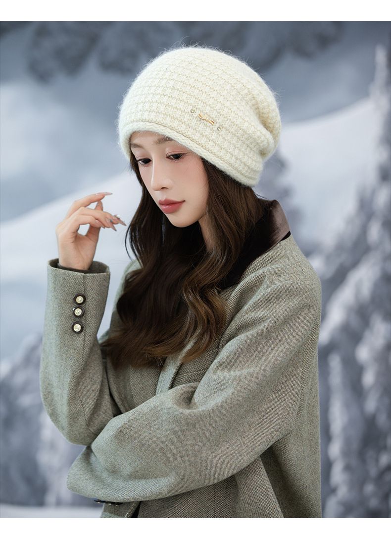 Knitted Plaid Beanie Hat With Fleece Lining For Men Retro Style_voghion.com
