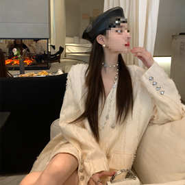 高级小众设计感爱心扣羽毛流苏西装春秋2026外套女气质名媛风上衣