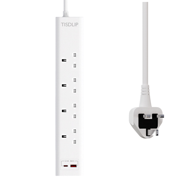 供应英式标国制四位带USB开关环保BS1363标准排插电源线