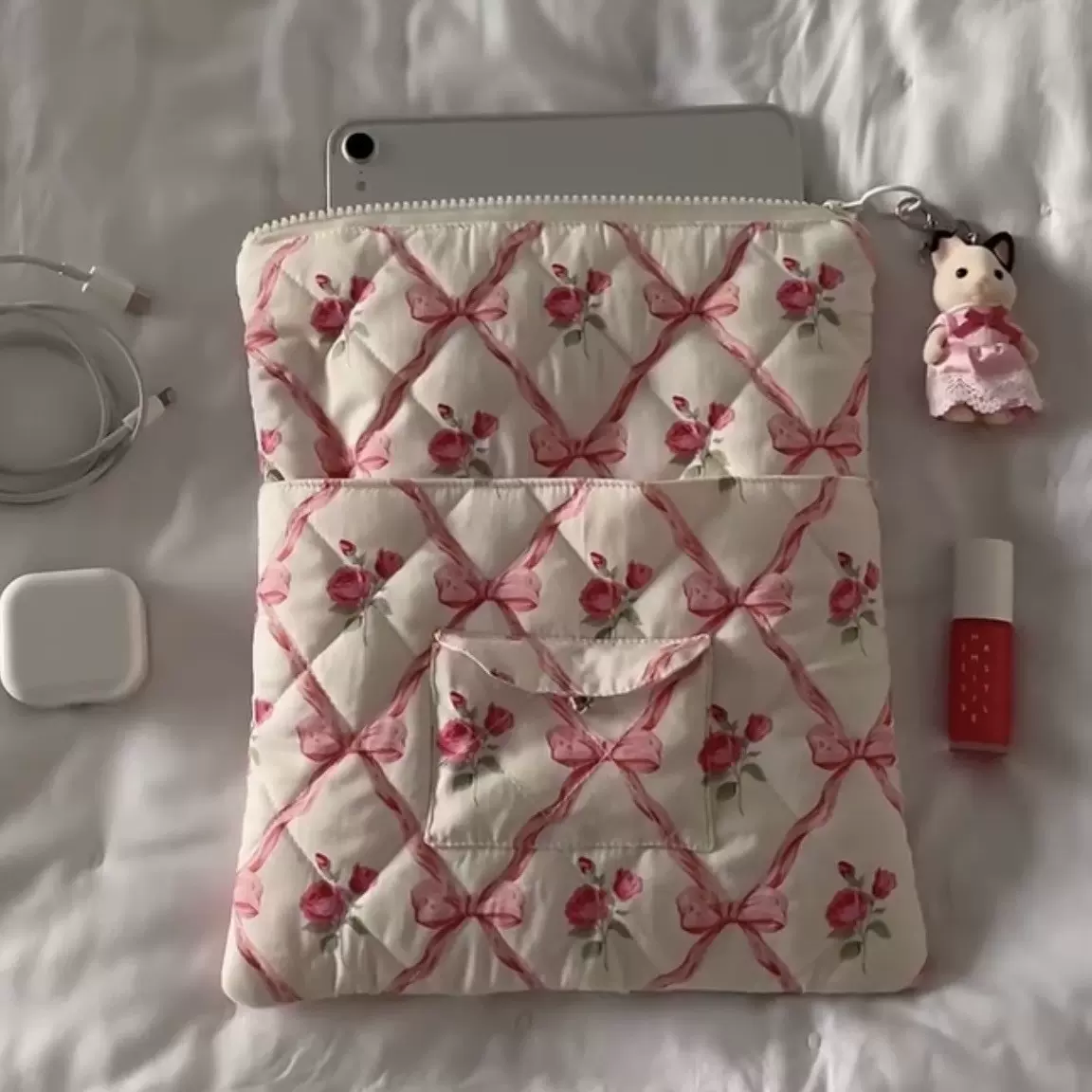 韩国新款ins小清新碎花笔记本电脑包11/13/15寸平板电脑收纳女包