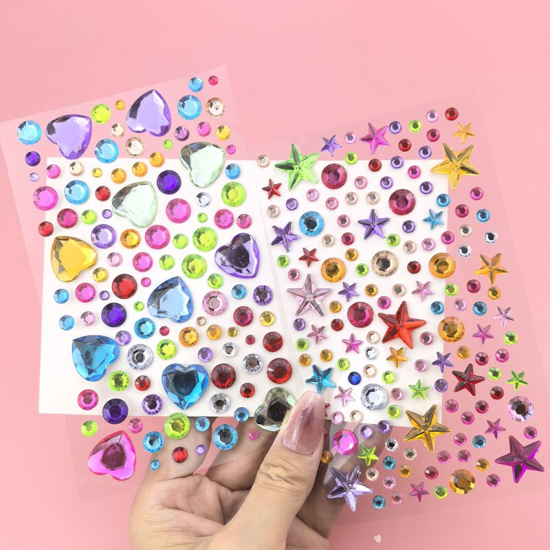 Cross-border love acrylic diamond sticker nail art stars gem diamond DIY stage makeup shiny diamond decoration