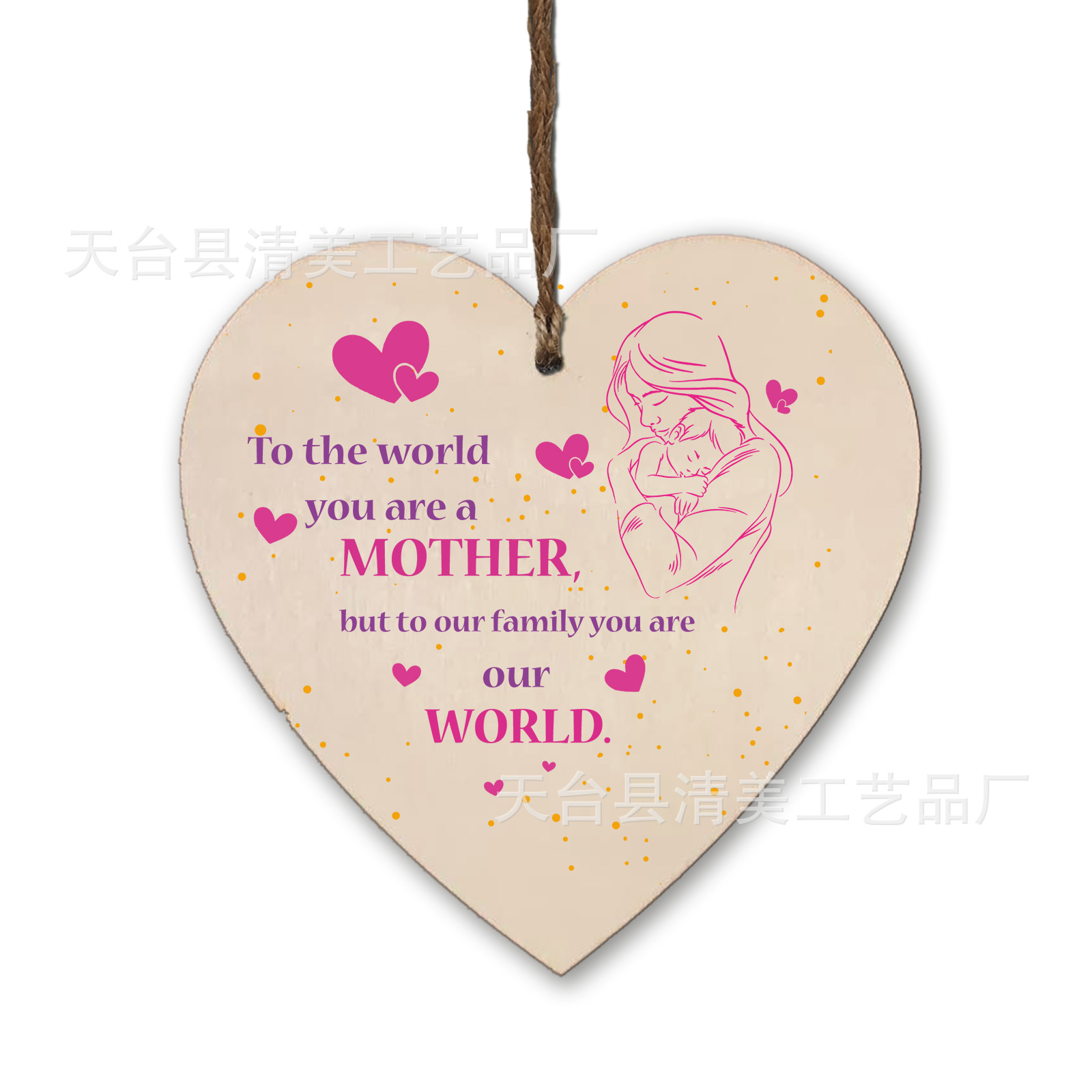 100mm love madera pieza colgante 1 paquete