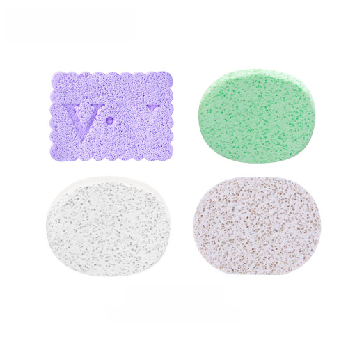 Lamer Q-Touch Facial Puffs 2-Pack, Thickened Kelp Wood pulp Pearl Style Cleansing Puffs Multi-Style Set