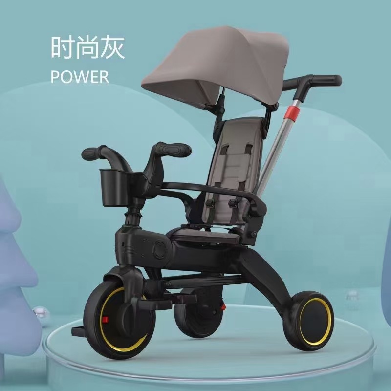 Triciclo infantil plegable ligero cochecito empuje bebé aprendizaje 1-3 años