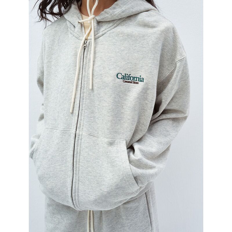 【Time Label Black】New Product Ultra-Soft Cotton Retro Embroidered Hooded Sweatshirt Zip-Up Jacket for Women V60067