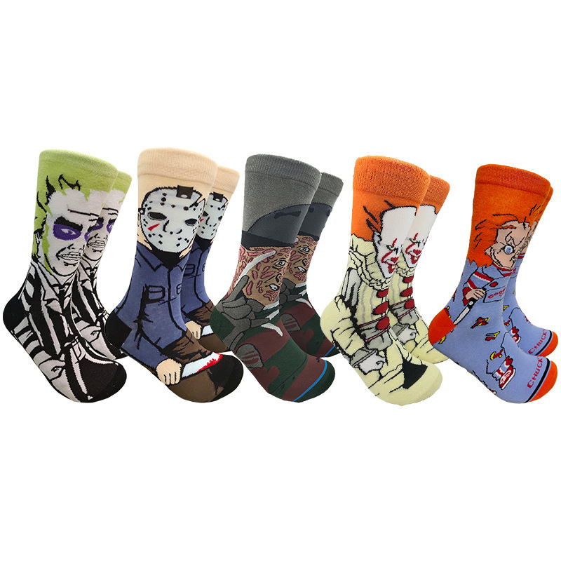 Cartoon animation cross-border socks new iron man tide cotton socks tube European and American tide Batman Spiderman