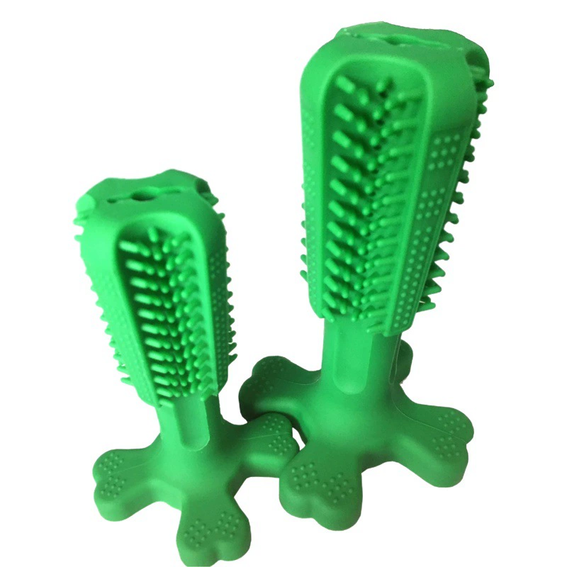 Зубная щетка для домашних животных новый дизайн Amazon двух размеров пищевой силикон четырехсторонний дизайн щетины умеренно мягкий и жесткий