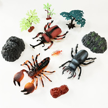 儿童高仿真大号昆虫玩具动物静态实心模型独角仙锯齿虫大蝎子摆件