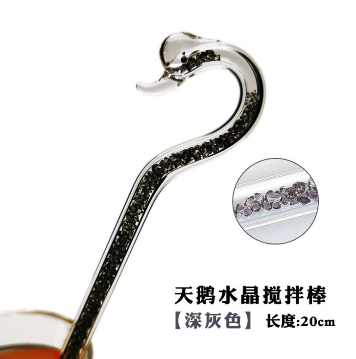 Cisne varilla de agitación de alta temperatura resistente a la varilla de vidrio café leche en polvo cóctel regalo para novia Día de San Valentín ventas directas de la fábrica