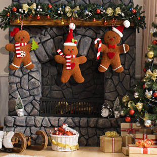 Creative Cross-border New Christmas Decoration Gingerbread Man Doll Small Hanging Christmas Tree Accessories Pendant 3-piece Set