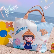 原创可爱帆布包学生便当包手提包小布袋迷你上班小拎包饭盒手拎包