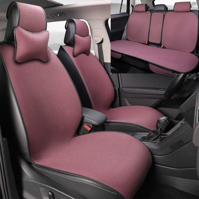 of breathable linen, designed for ventilation and to: Four Seasons Pad - purple-comfort-edition-with-2-neck-pillows-rear-seat-integrated-universal