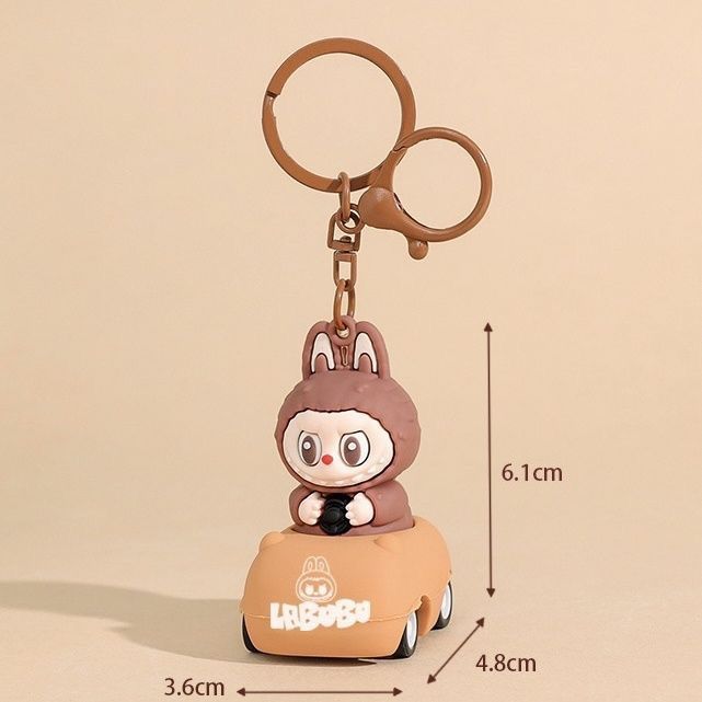 クリエイティブ Labubu 車のキーホルダー漫画 Labubu 立体かわいいバッグペンダントギフト|undefined