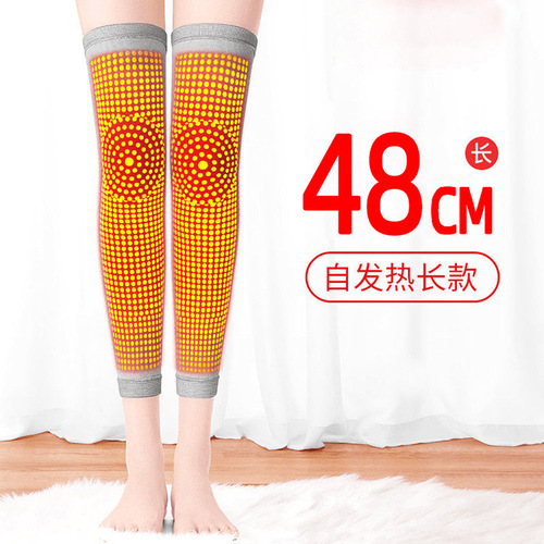 Herbal Grass Knee Support with Double-Sided Herbal Point Matrix Self-Heating Knee Wrap for Cold Legs and Knee Joints - Autumn and Winter Cold Prevention Leg Guard