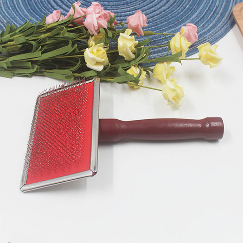 Lebi needle comb pet dog grooming comb cat comb open knot comb maple handle comb Teddy VIP golden retriever hard needle