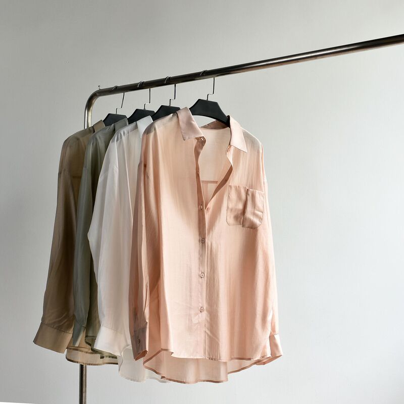 [Tencel Sun Protection Shirt] 26 Summer Women's New Korean Style Tencel Long Sleeve Slimming Versatile Sun Protection Top Shirt