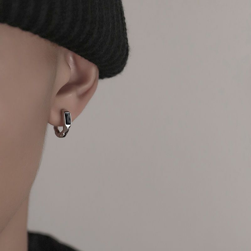 10g Weight 1 Pair Hip-hop Geometric Plating Copper Silver Plated Earrings