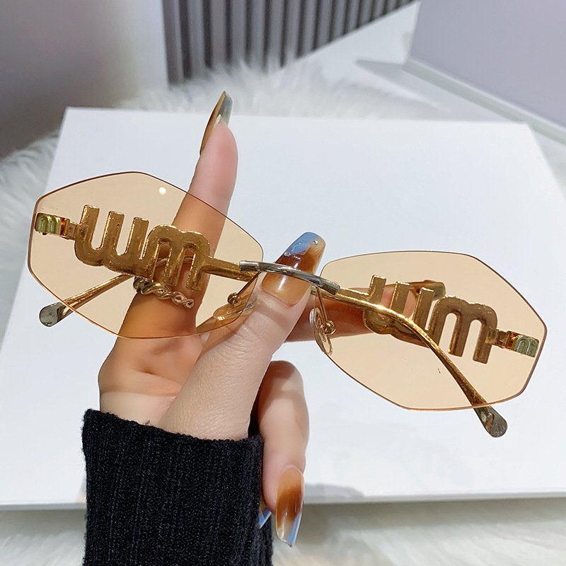 无框菱形时尚太阳镜缪家新潮流金属跨境欧美女士墨镜潮流款太阳镜