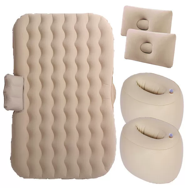 Wave pattern velvet beige+storage pier+head pillow (electric pump)