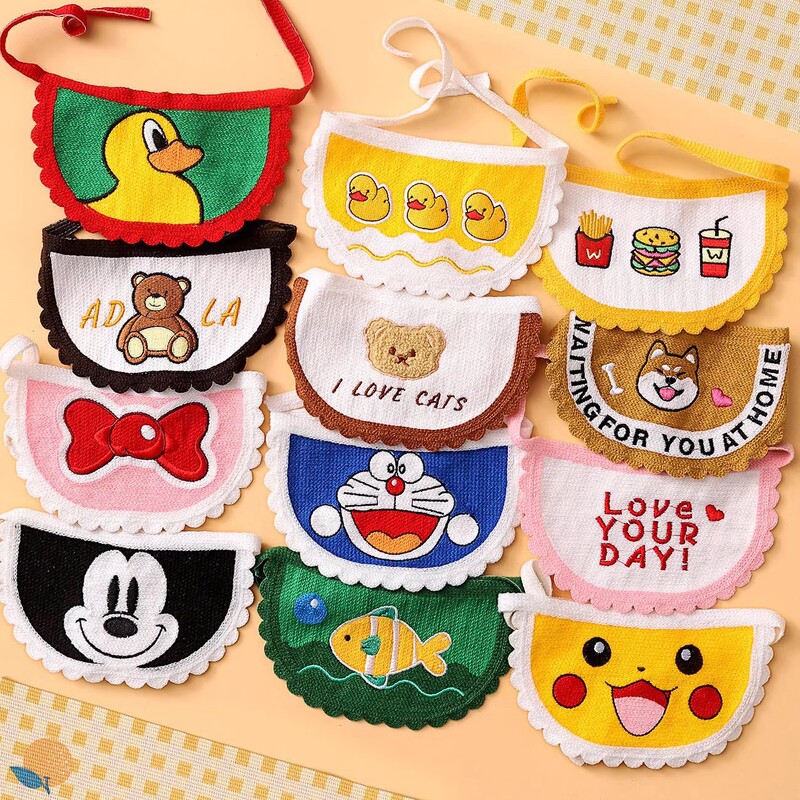 Cute pet saliva towel dog cat scarf accessories scarf puppy teddy bear bib supplies