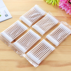 30-packs of disposable sanitary and beauty double-ended cotton swabs, factory wholesale