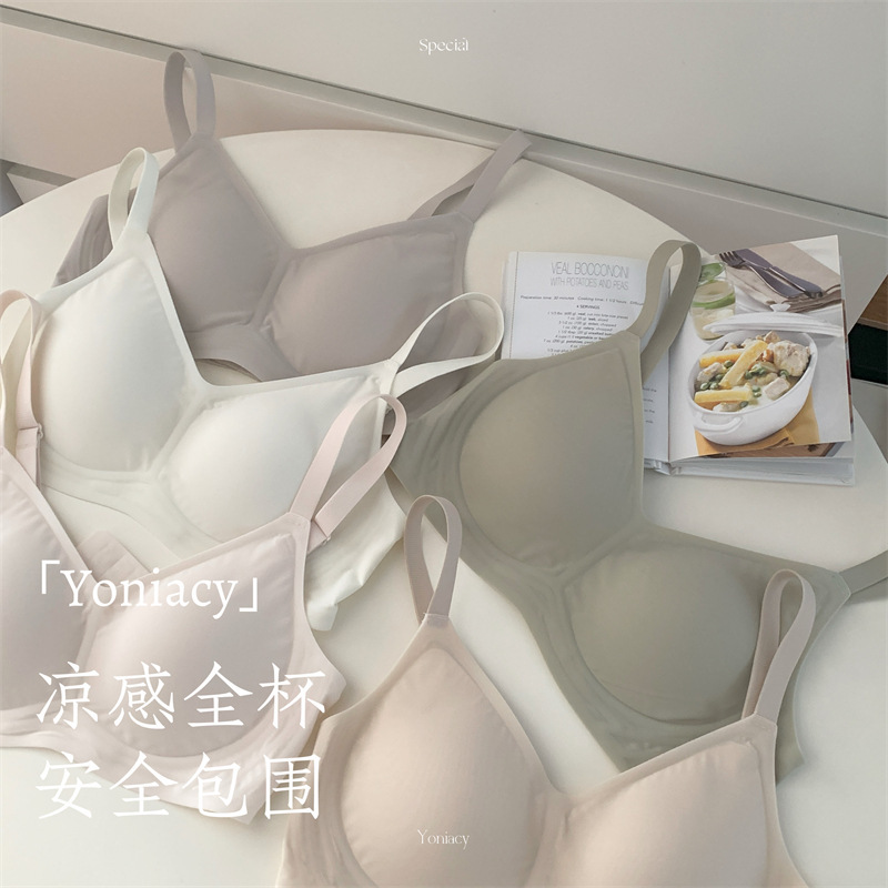 Summer Breathable Hole Cup Underwear Women's Thin Large Chest Showing Small Chest Summer Gathering Auxilum Adjustable Bra