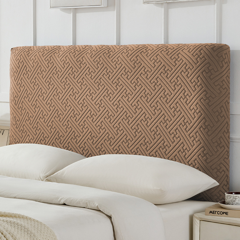 Funda de cabecero de jacquard gruesa, a prueba de polvo, antideslizante, resistente al desgaste, protector de cabecero elástico de cobertura completa para uso doméstico.