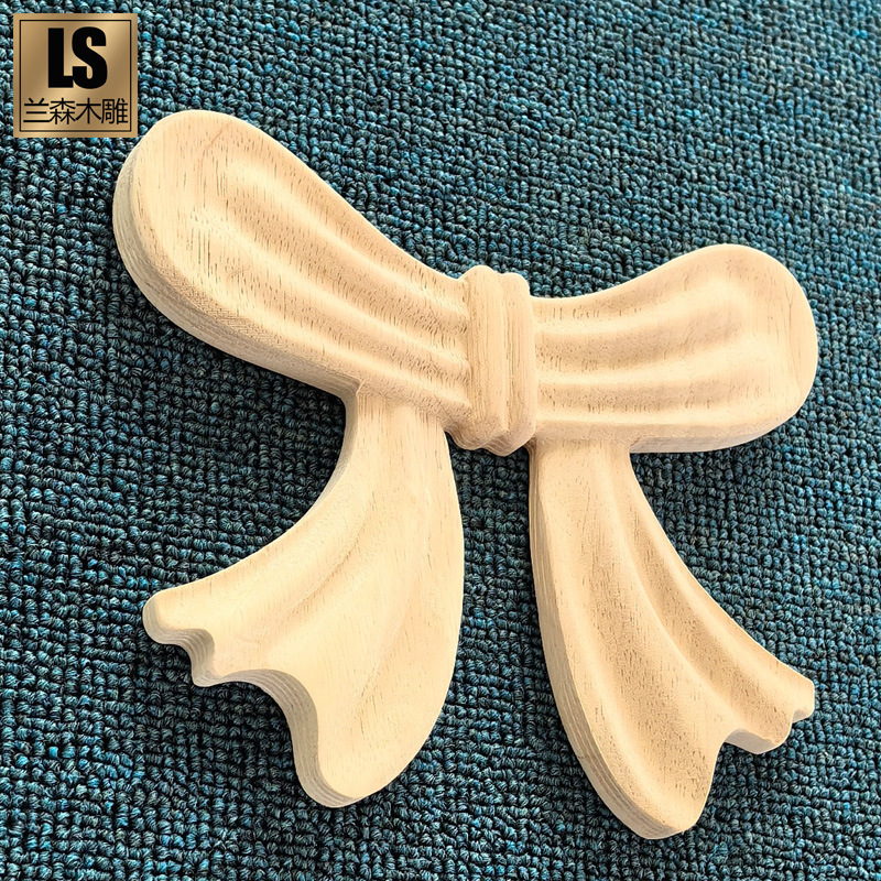 東陽の木彫りのヨーロッパ式の実木の彫刻のレリーフのパッチのフランス式の復古の蝶結びの彫刻の木片の背景の壁の花|undefined