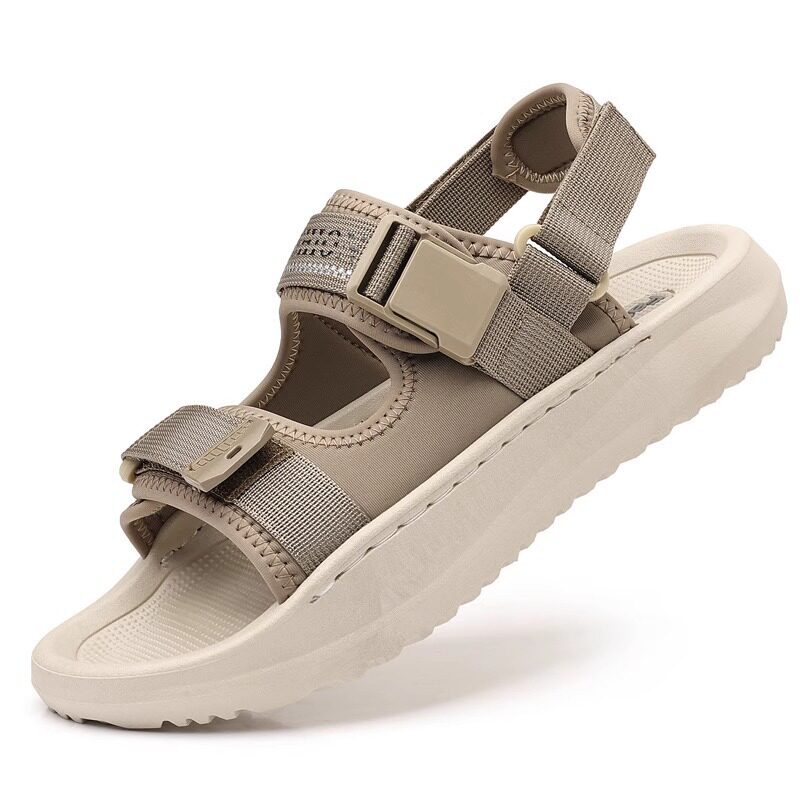 Dép sandal nam đế dày hở ngón thoáng khí kiểu mới — Màu kaki, màu đen