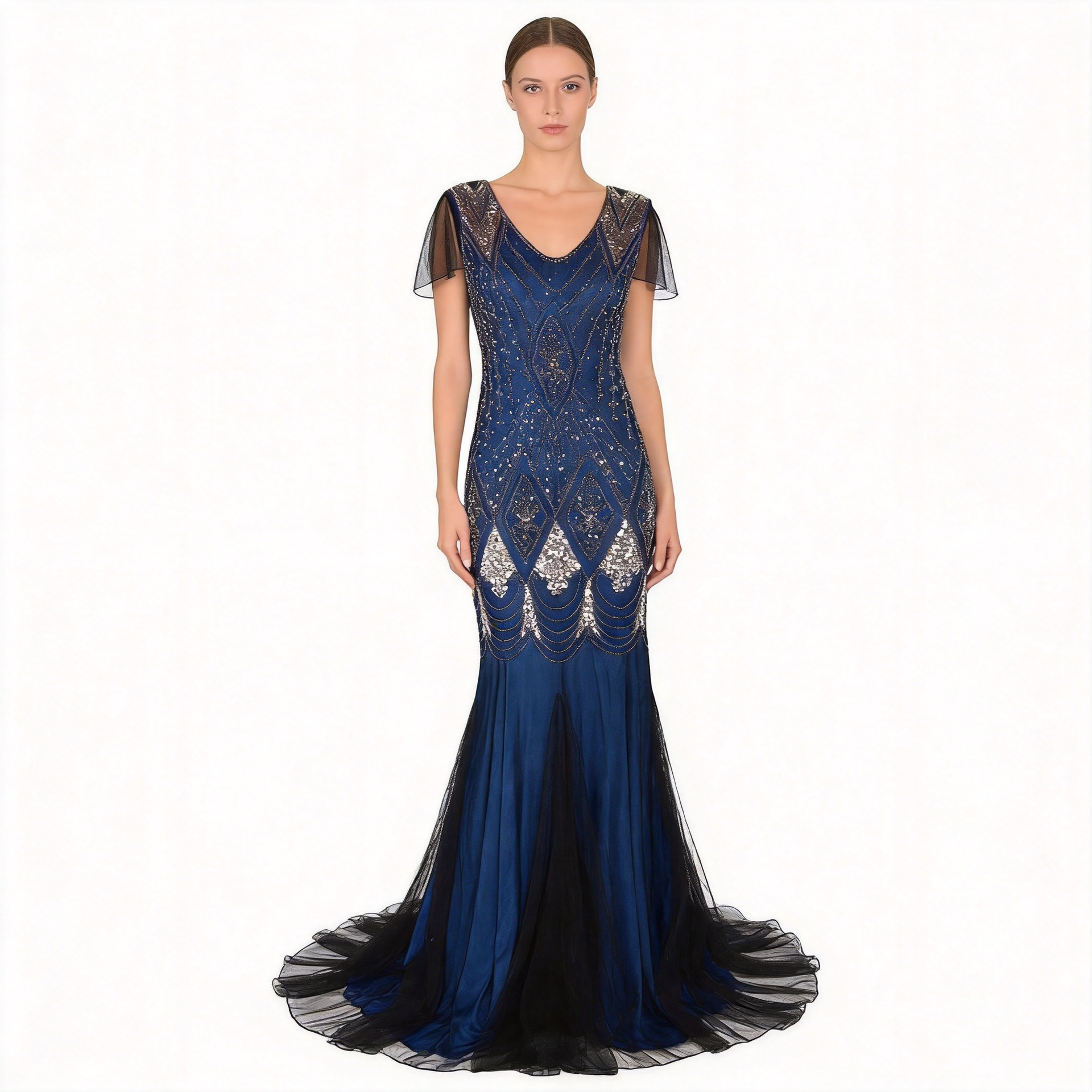 European and American Cross-Border 1920S Retro Sequin Dress Banquet Party Plus Size Long Evening Dress Foreign Trade Women's Dress