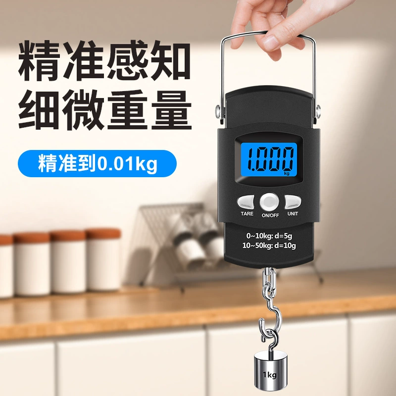 Портативные электронные весы для дома с рулеткой, ручные весы для взвешивания рыболовных снастей, багажа и продуктов.