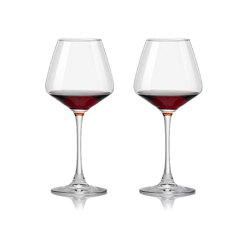 Tazas de vidrio de vino alto pie casero de lujo ligero tazas de vidrio de pie negro tazas de vino de borgoña