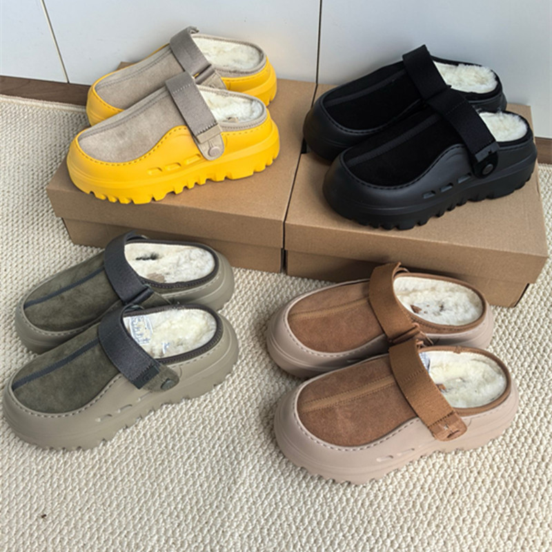 2025 Autumn and Winter Baotou Slippers Retro Low-Top Casual Shoes Tasman Couple Style Two-Wear Thick-Soled Wool Snow Boots